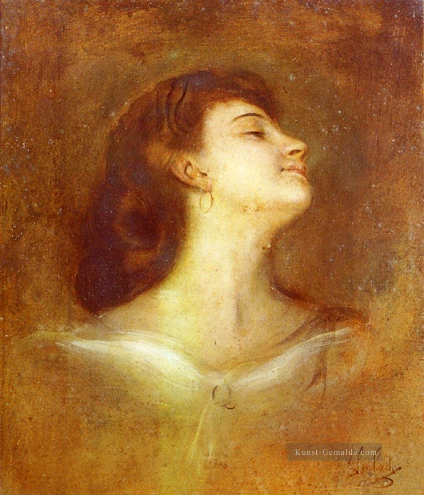 Porträt einer Dame im Profil Franz von Lenbach Ölgemälde